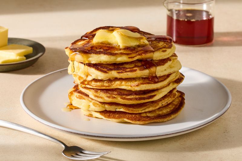 Hot Pancakes with Cold Butter and Maple Syrup