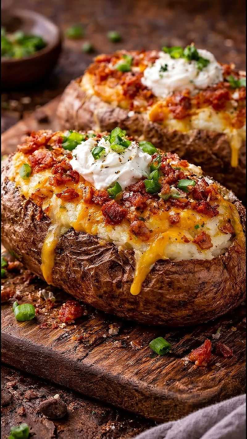 Hot Baked Potato with Cold Sour Cream