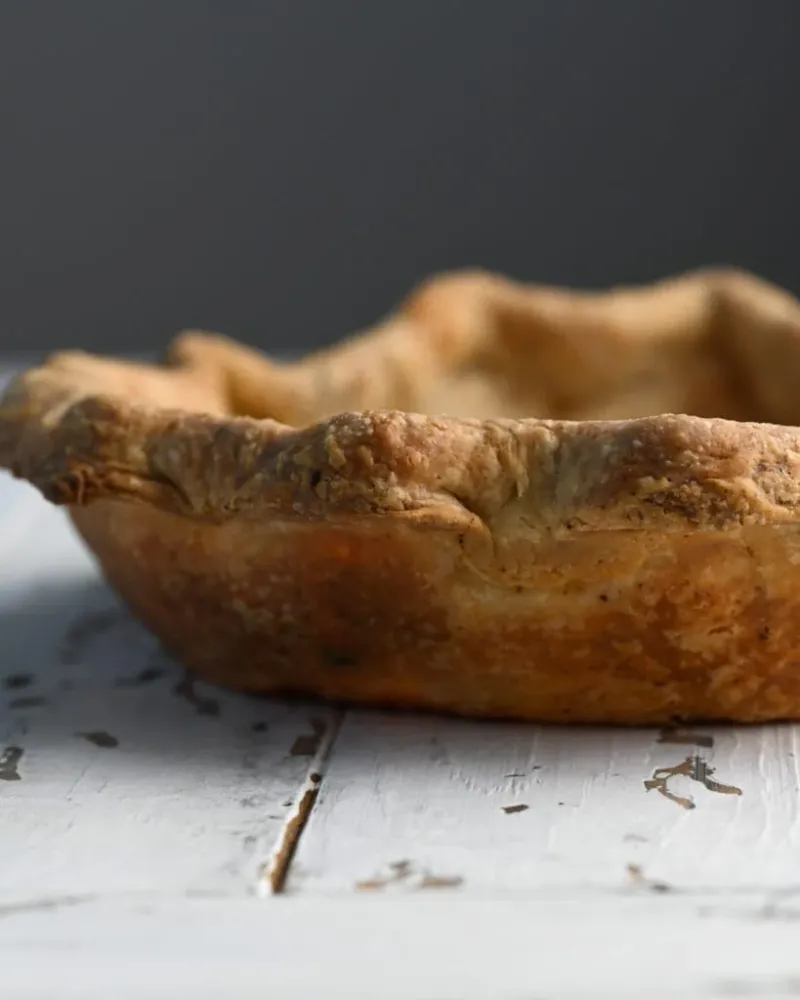 Pie Crust Browning in the Oven