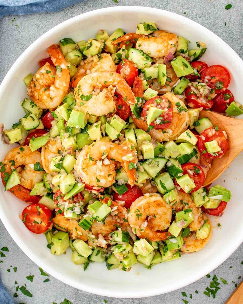 Warm Shrimp and Avocado Salad