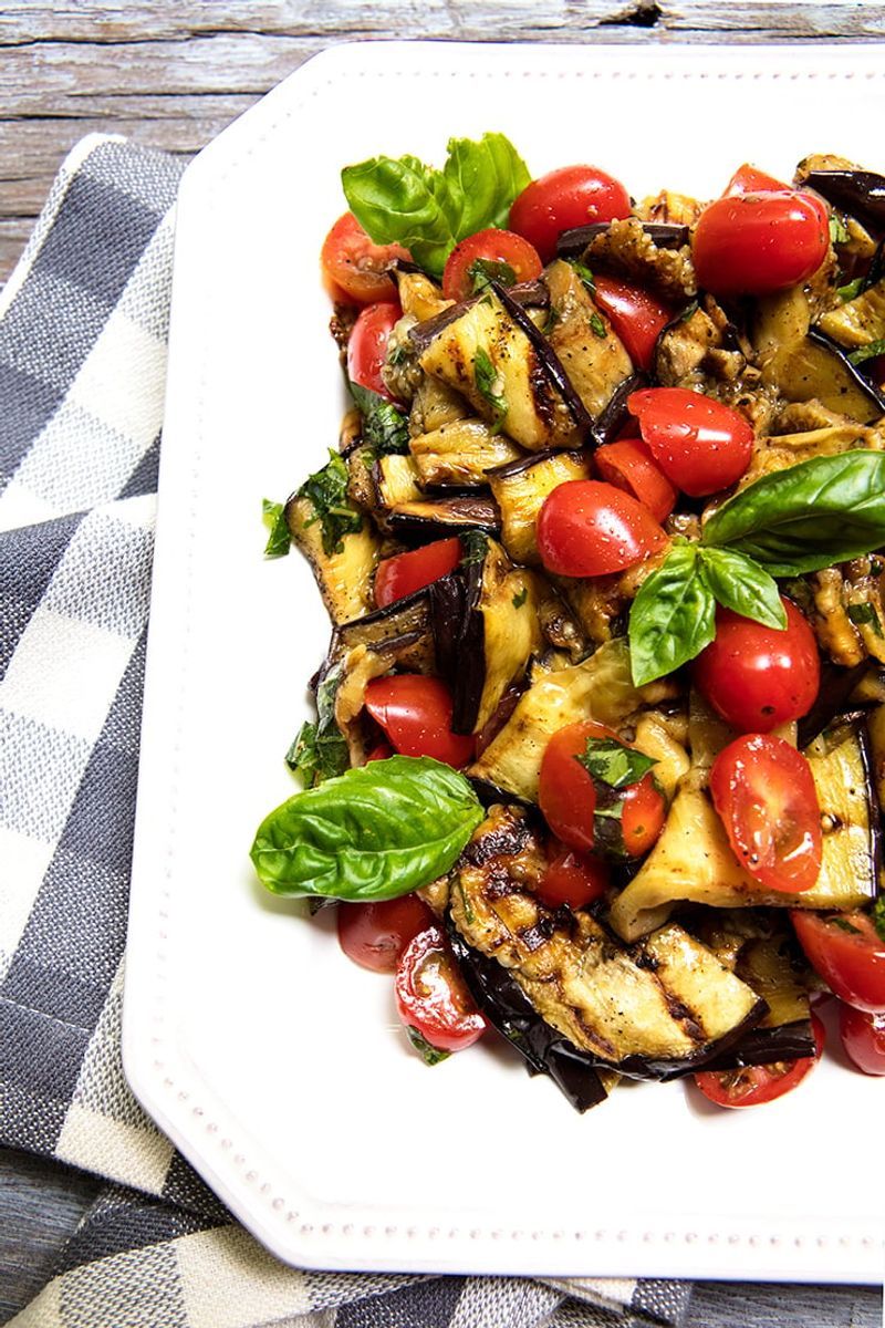 Warm Eggplant and Tomato Salad