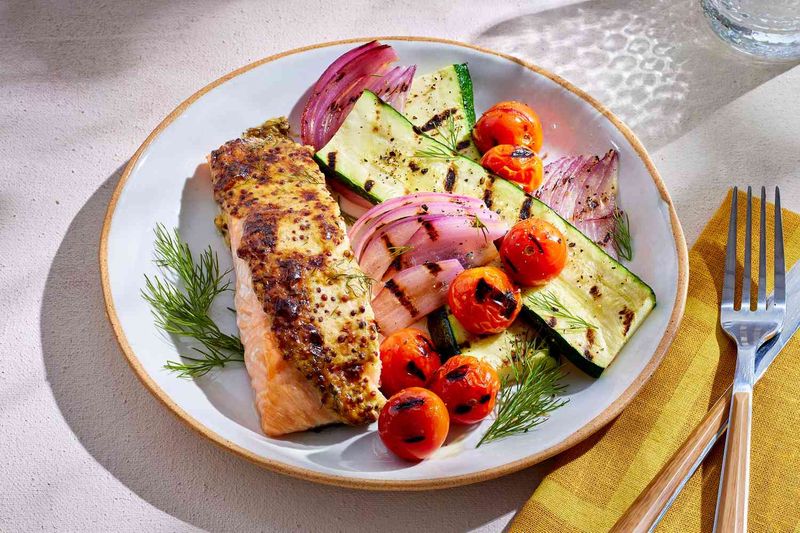 Warm Salmon and Cucumber Salad