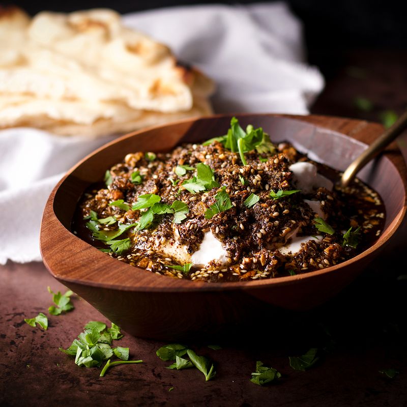 Grilled Hot Flatbread with Cold Labneh