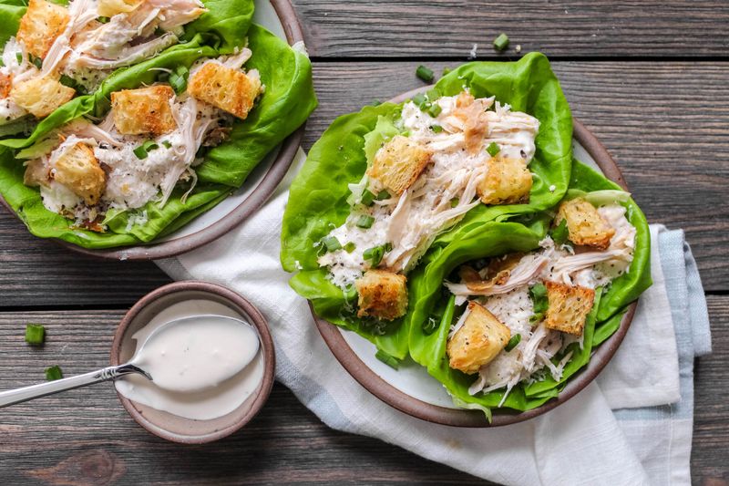 Chicken Caesar Lettuce Wraps