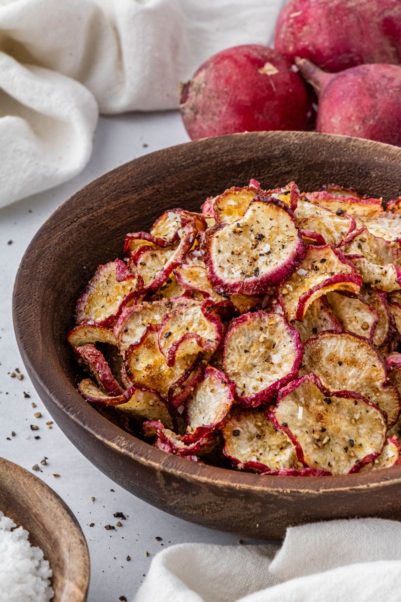 Radish Chips Baked in the Oven