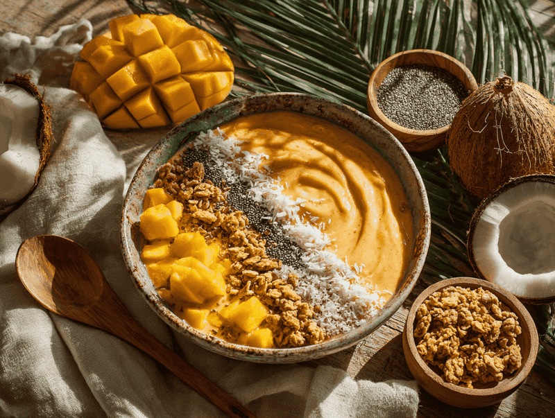 Coconut Milk and Tinned Mango Smoothie Bowl
