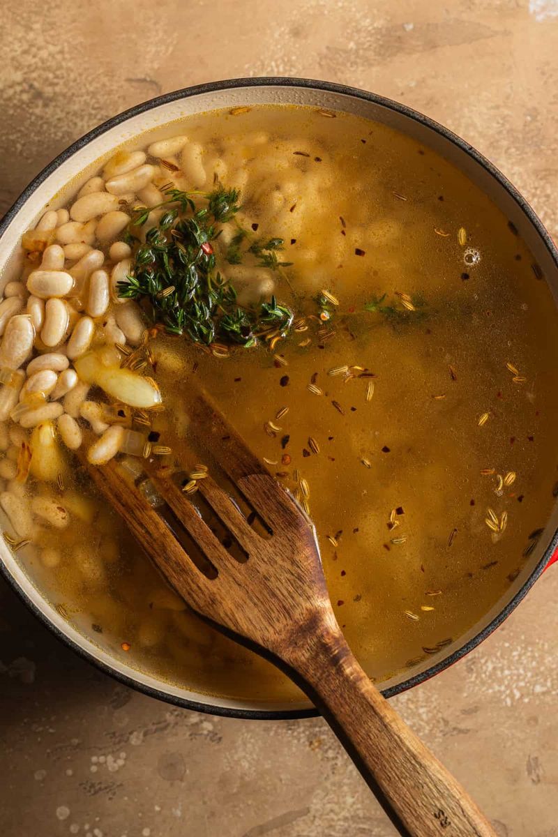 Cannellini Bean Soup with Saffron and Crispy Pancetta