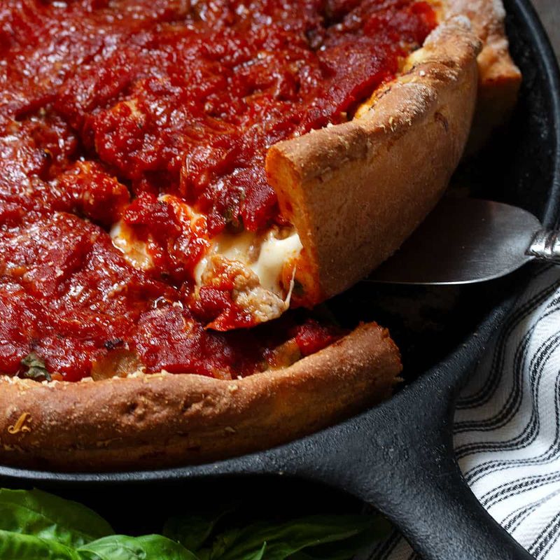 Pepperoni Deep Dish Pizza