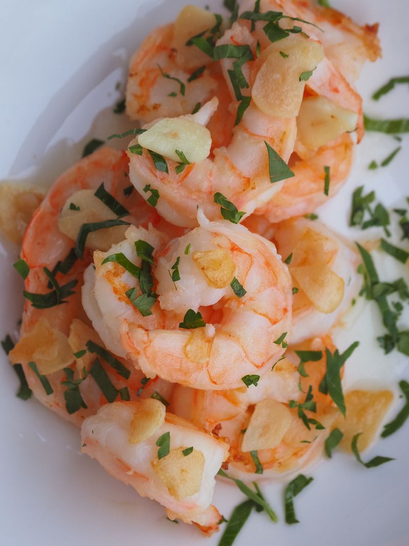 Gambas Pil Pil With Crispy Garlic