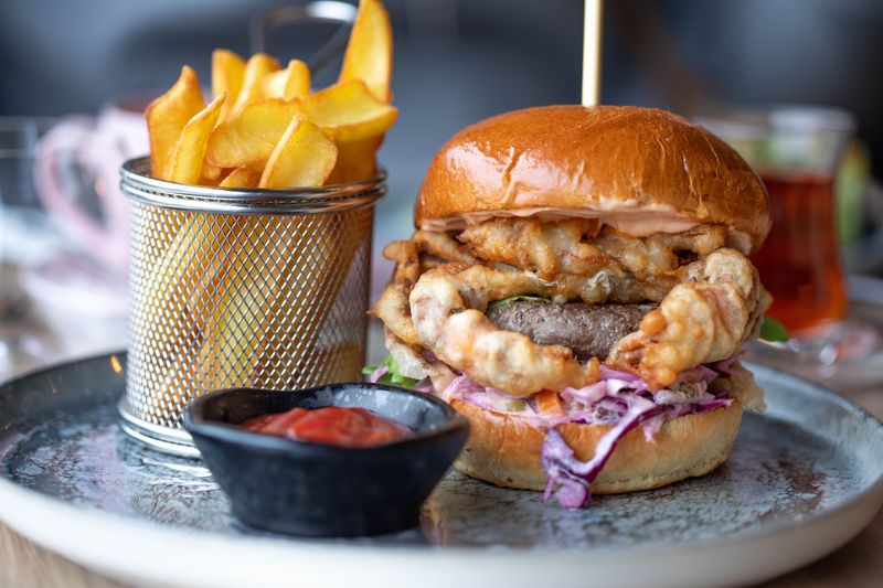 Prawn Bhaji Burger